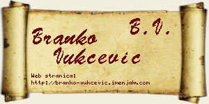 Branko Vukčević vizit kartica